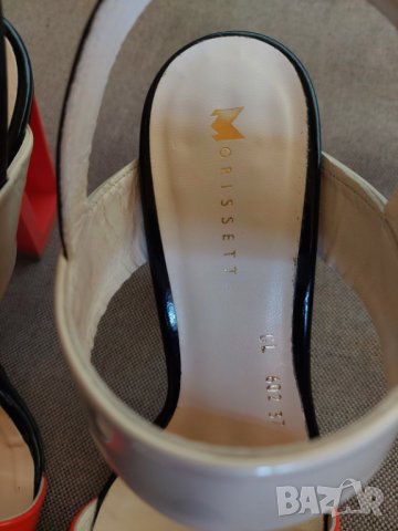 Дамски лачени обувки с интересен ток марка Morissett номер 37, снимка 6 - Дамски обувки на ток - 37676455