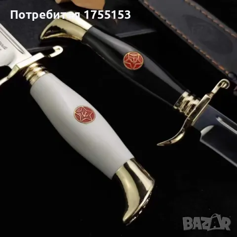 Руски ножове с кожен калъф и подаръчна кутия, снимка 3 - Ловно оръжие - 48417815
