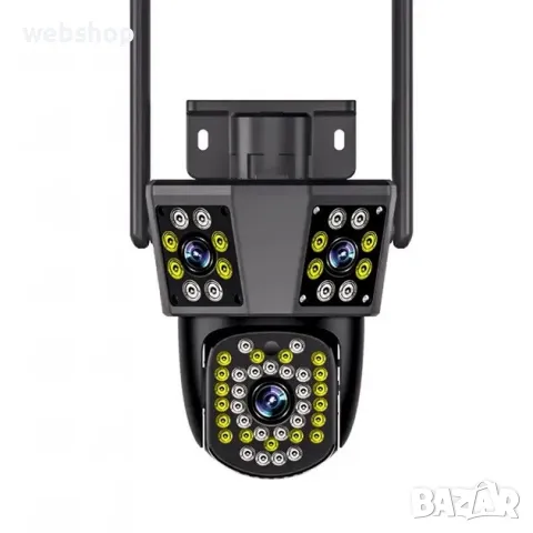 Тройна камера за Видеонаблюдение, работи с WiFi, 9 MPX,Ultra HD, снимка 4 - IP камери - 50309684