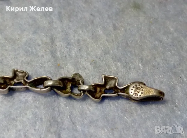 СТАРА ФЛОРАЛНА СРЕБЪРНА ГРИВНА ПАТИНИРАНО СРЕБРО 925 с ГНЕЗДА За ИНКРУСТИРАНЕ на СКЪПИ КАМЪНИ 19416, снимка 10 - Гривни - 50056576