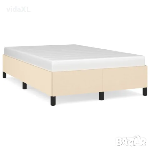vidaXL Рамка за легло без матрак, кремави, 120x190 см, плат