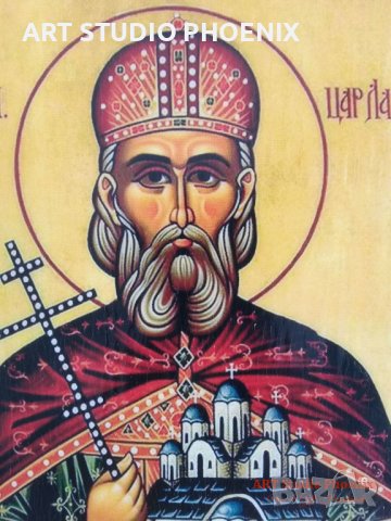 Икона на Свети Цар Лазар ikona Sveti Car Lazar, снимка 2 - Икони - 16258259