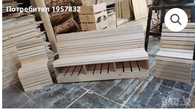 Детска ергономична дървена пейка с място за съхранение