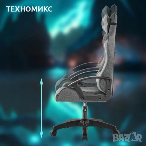 Геймърски стол за бюро, с поддръжка за крака, регулиране на височината, снимка 10 - Столове - 53065963