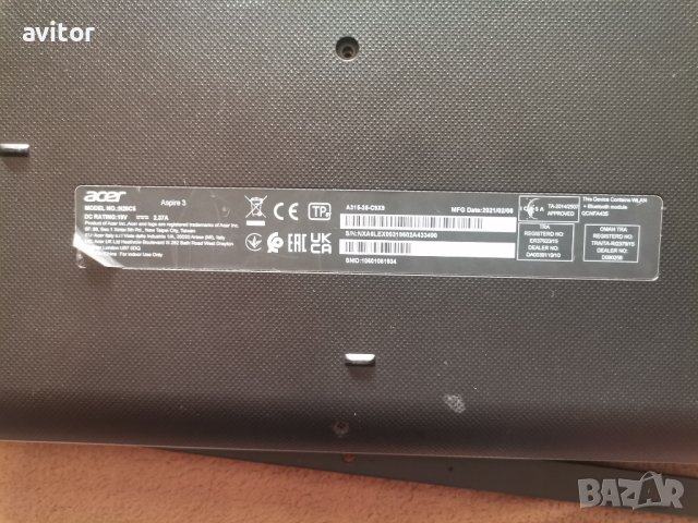 Acer Aspire a315-35-c9x9 15.6" UHD Graphics Celeron N4500 8GB RAM 128GB SSD  работещ на части, снимка 3 - Лаптопи за дома - 42890652