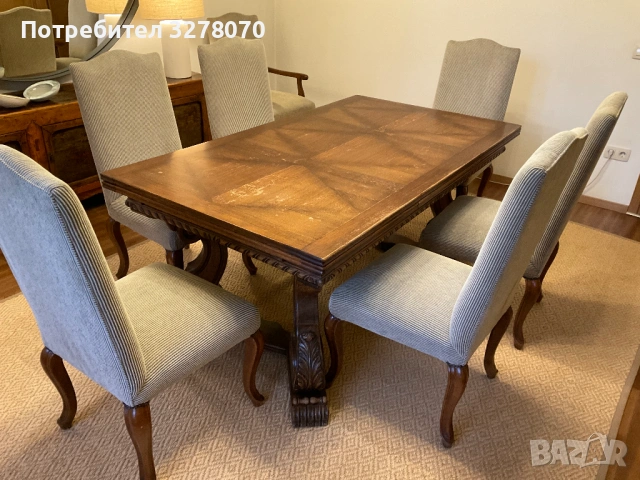 Френска антична маса от масивно дърво, снимка 2 - Антикварни и старинни предмети - 54095520