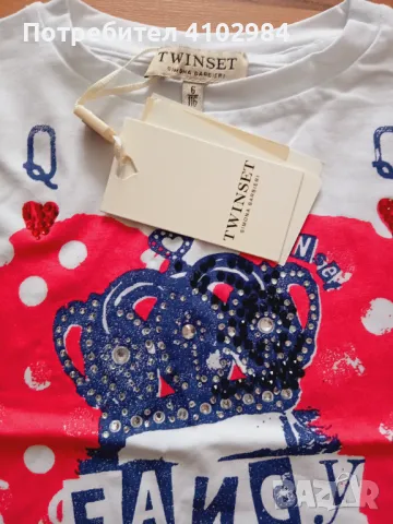 TWINSET нова тениска с камъни-6-7 г, снимка 7 - Детски тениски и потници - 50046095