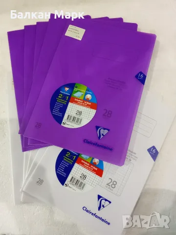Лот 10 бр. Немски премиум тетрадки Clairefontaine 2in1 A4, Lineatur 28, карирани с поле и подвързия