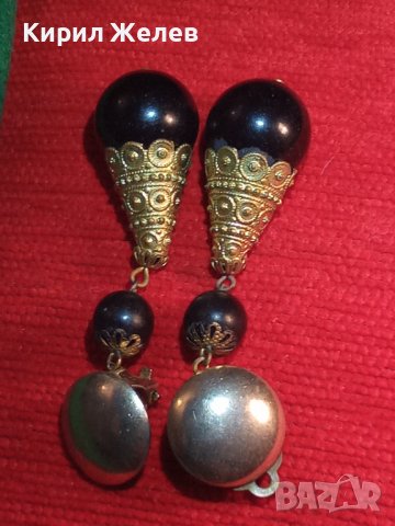 СТАРИ СТИЛНИ ВИНТИЖ МЕСИНГОВИ ПОЗЛАТЕНИ ВЕЧЕРНИ АРТ ОБЕЦИ КЛИПС 4120, снимка 9 - Антикварни и старинни предмети - 36512249