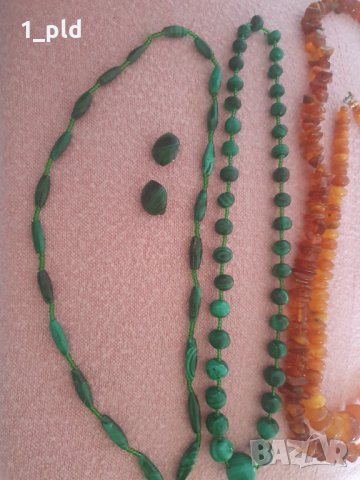 Бижута от кехлибар и малахит, снимка 4 - Други - 38041995