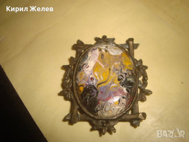 РАЗКОШЕН АВТОРСКИ РЕТРО - АР ДЕКО БРОНЗОВ МЕДАЛЬОН УНИКАТ с ИНИЦИАЛИ на ХУДОЖНИКА 31385, снимка 12 - Колиета, медальони, синджири - 38035117