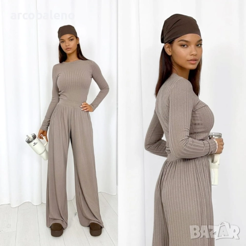 Дамски оребрен комплект от две части, 3цвята , снимка 8 - Комплекти - 52972234