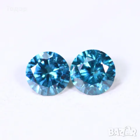 Естествен чифт сини диаманти 0.23 карата