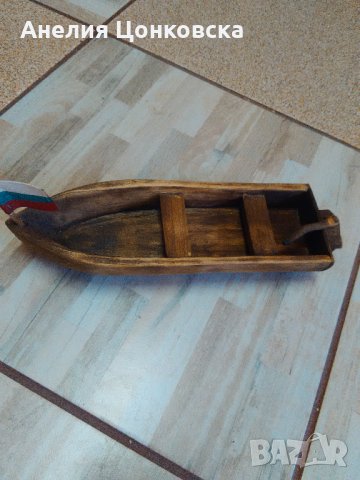 Голяма дървена лодка ръчна изработка, снимка 2 - Сувенири от дърво - 29240724