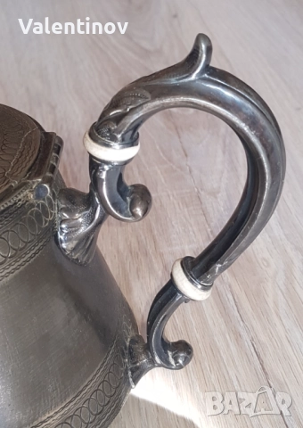 Старинна посребрена кана Armand Frénais , снимка 3 - Антикварни и старинни предмети - 51651933