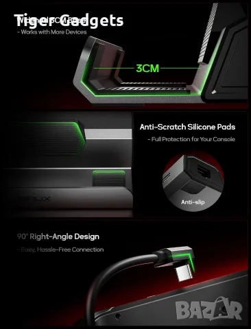 JSAUX HB0602 5-in-1 Docking Station – 4K@120Hz HDMI 2.1, 100W PD, Ethernet за Steam Deck, ROG Ally, снимка 9 - Кабели и адаптери - 56105169