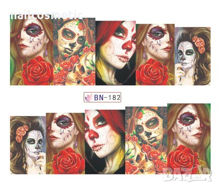 Водни стикери за маникюр черепи, снимка 3 - Продукти за маникюр - 30500462
