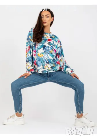 Спортна дамска блуза в цвят екрю 8124.51, снимка 3 - Блузи с дълъг ръкав и пуловери - 48119308