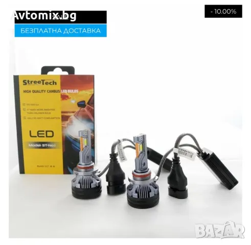 HB3/9005 LED xenon крушки, модел STN1 за 10-24V, 65W, Canbus 6000K, комплект, БЕЗПЛАТНА ДОСТАВКА, снимка 7 - Аксесоари и консумативи - 49674218