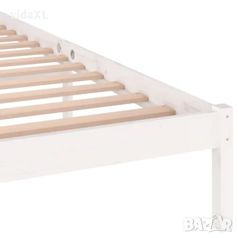 vidaXL Рамка за легло, бор масив, 200x200 см, бяла, снимка 6 - Спални и легла - 56148063