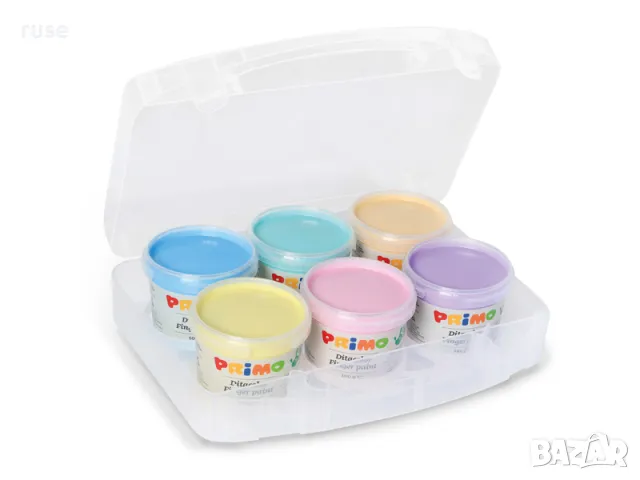 НОВИ! Бои за русуване с пръсти Primo Pastel 6x100гр Италия, снимка 2 - Рисуване и оцветяване - 49786058