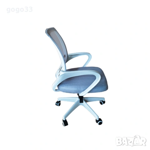 Ергономичен светлосин офис стол с дишаща мрежа и регулируема височина – комфорт през целия ден, снимка 2 - Столове - 54126983