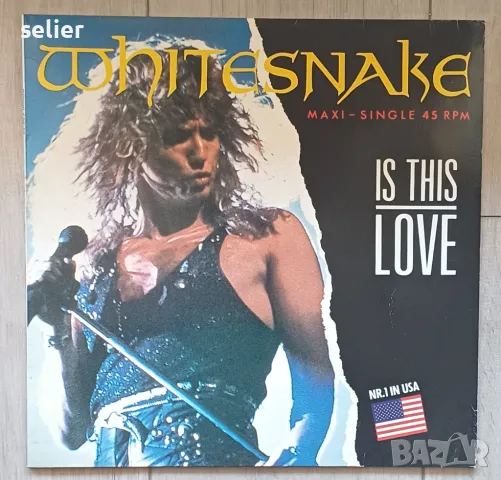 Whitesnake – Is This Love Maxi Single 12 Немско издание 1987г Състояние на винила:визуално и като зв, снимка 1 - Грамофонни плочи - 48557154