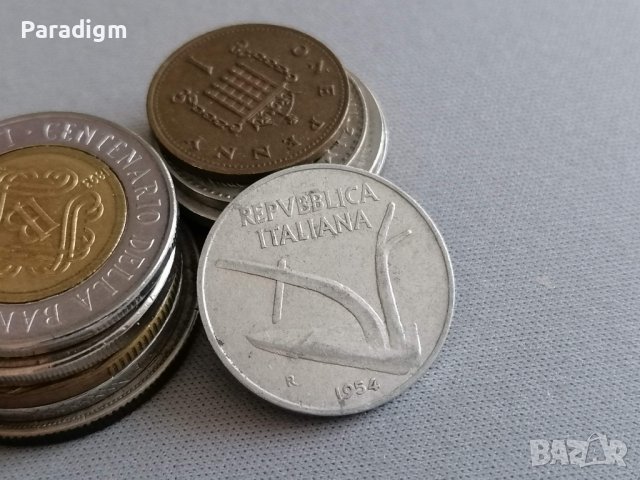 Монета - Италия - 10 лири | 1954г., снимка 2 - Нумизматика и бонистика - 39148502