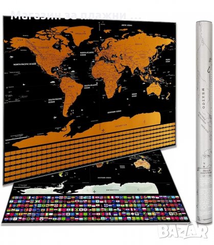 УНИКАЛЕН ПОДАРЪК ЗА ПЪТЕШЕСТВЕНИЦИ, СКРЕЧ КАРТА НА СВЕТА СЪС ЗНАМЕНАТА НА ДЪРЖАВИТЕ - код 2033, снимка 3 - Подаръци за рожден ден - 33964038