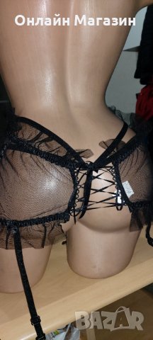 Прашка еротична с бродерия роза + колан с жартиер, снимка 10 - Бельо - 26036435