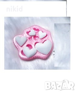  кръгъл с много сърца 8 размера сърце силиконов молд форма за украса торта с фондан шоколад, снимка 3 - Форми - 16134346