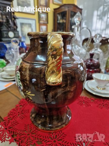 Страхотна голяма много красива антикварна белгийска порцеланова амфора ваза купа , снимка 7 - Декорация за дома - 42479031