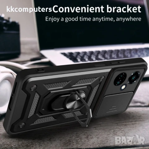 Tecno Camon 19 / 19 Pro Sliding Camera Cover Design TPU+PC /Удароустойчив Ring Holder4 Калъф и Проте, снимка 5 - Калъфи, кейсове - 50952307