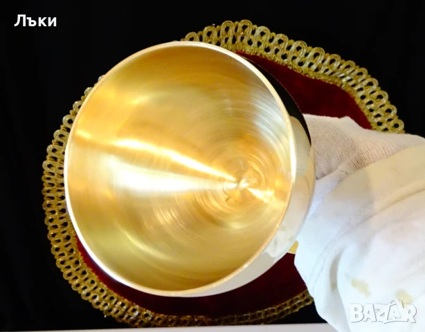 Бронзов бокал за вино 300 мл.,21 см. , снимка 3 - Антикварни и старинни предмети - 51290230