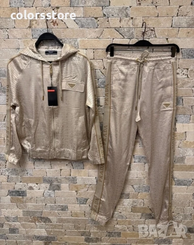 Дамски сатениран комплект Pr@da/IM69k, снимка 2 - Спортни екипи - 53974803