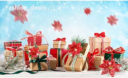 Нови Блестящи Коледни Цветя Пуансетия 24 броя за Декорация Украса , снимка 3 - Други - 42879457