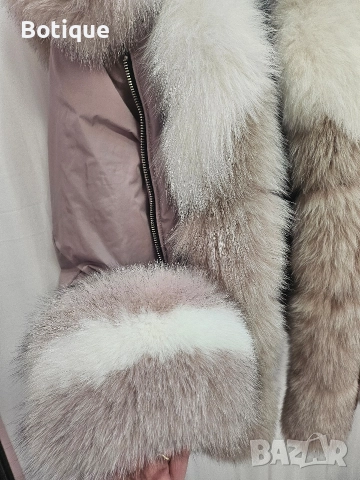 дамска парка с естествен косъм , снимка 4 - Якета - 52629343