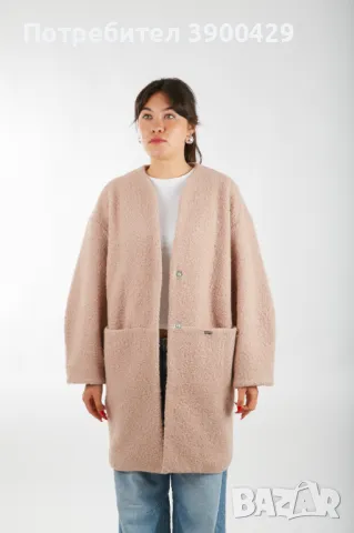 Дамско Палто-жилетка Valeria - Нюд