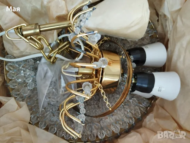 Чешки кристален полилей уникален, елегантен, неразопакован, снимка 12 - Полилеи - 50370965