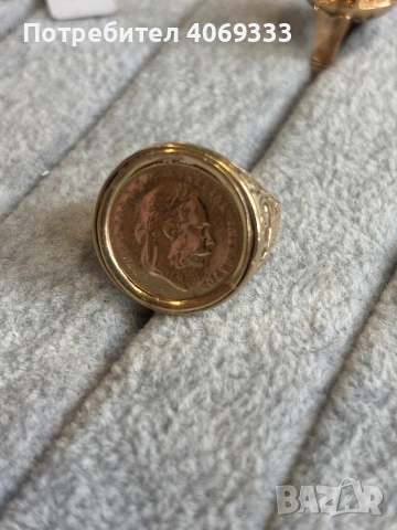 Златен пръстен с монета 10.3гр 14к , снимка 6 - Пръстени - 54175027