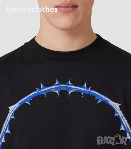 BURBERRY Black Thorn Logo Print Oversized Мъжка Тениска size S (M) и XL (XXL), снимка 4 - Тениски - 42770953