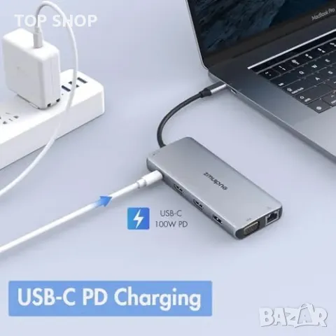 Нов хъб Докинг станция за лаптоп с 2 HDMI, Gigabit Ethernet и USB 3.0, снимка 3 - Захранвания и кутии - 49451178