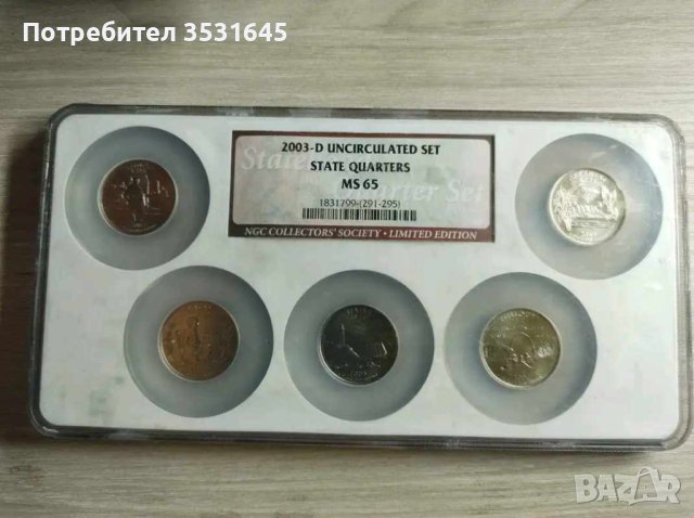 NGC Collectors Society State Quarters MS-65 5 монетна плоча