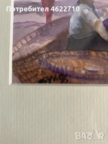 картина акварел , Пазар,, снимка 5 - Картини - 54018031