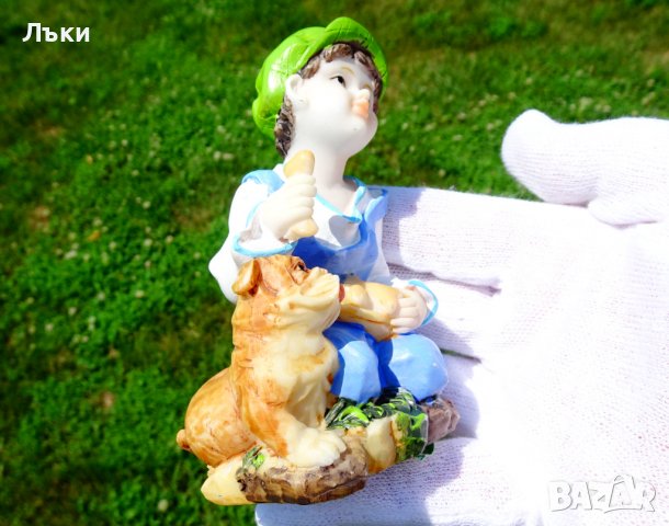 Немска порцеланова статуетка Дете с куче. , снимка 9 - Статуетки - 37120900
