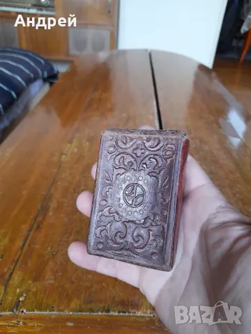 Стара кожена табакера,калъф Респром, снимка 4 - Други ценни предмети - 49222418