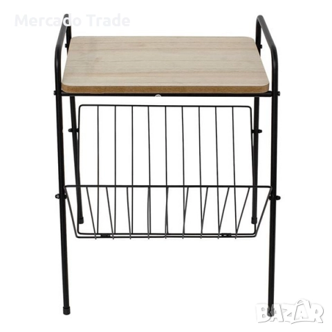 Декоративна помощна масичка Mercado Trade, С поставка за списания, Черен, снимка 3 - Маси - 52323476