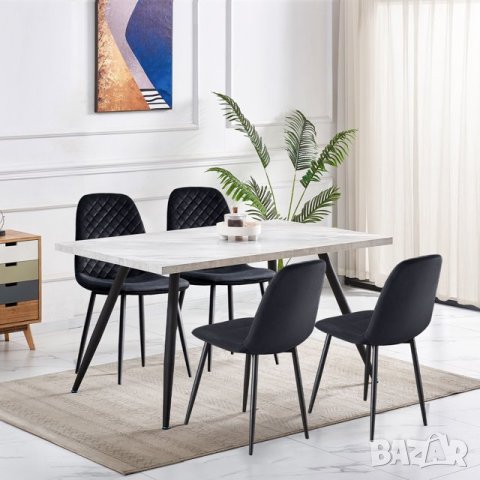 Висококачествени трапезни столове MORKURY AMFZC-C111N-4BLK, снимка 4 - Столове - 42873494