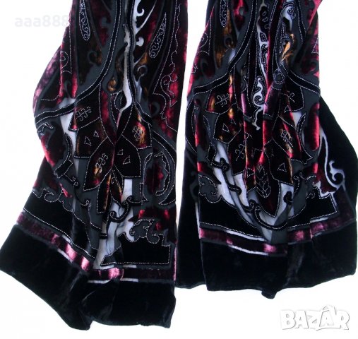 Луксозен дамски шал коприна кадифе 180 х 50см, снимка 4 - Шалове - 39586248
