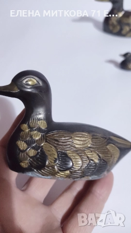 Семейство патици от месинг, снимка 3 - Антикварни и старинни предмети - 52894133